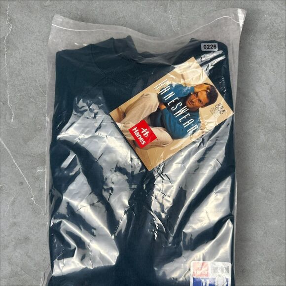 Vintage Hanes Dark Teal Crewneck Sweater Mens Deadstock HanesWear 1996 - Medium - Picture 7 of 7